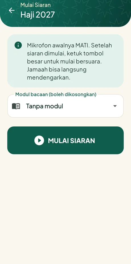 Layar mulai siaran