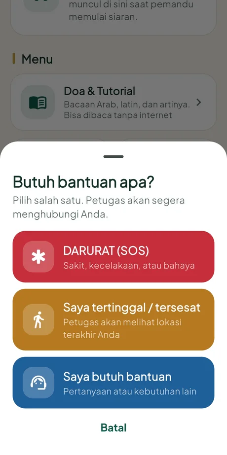 Pilihan bantuan darurat