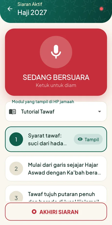 Tutorial tawaf ditampilkan ke jamaah